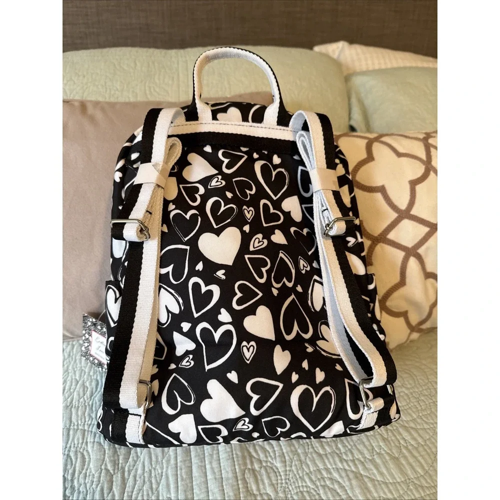 Brighton ENDLESS LOVE Backpack $150 Retail NWT Black‎ & White
